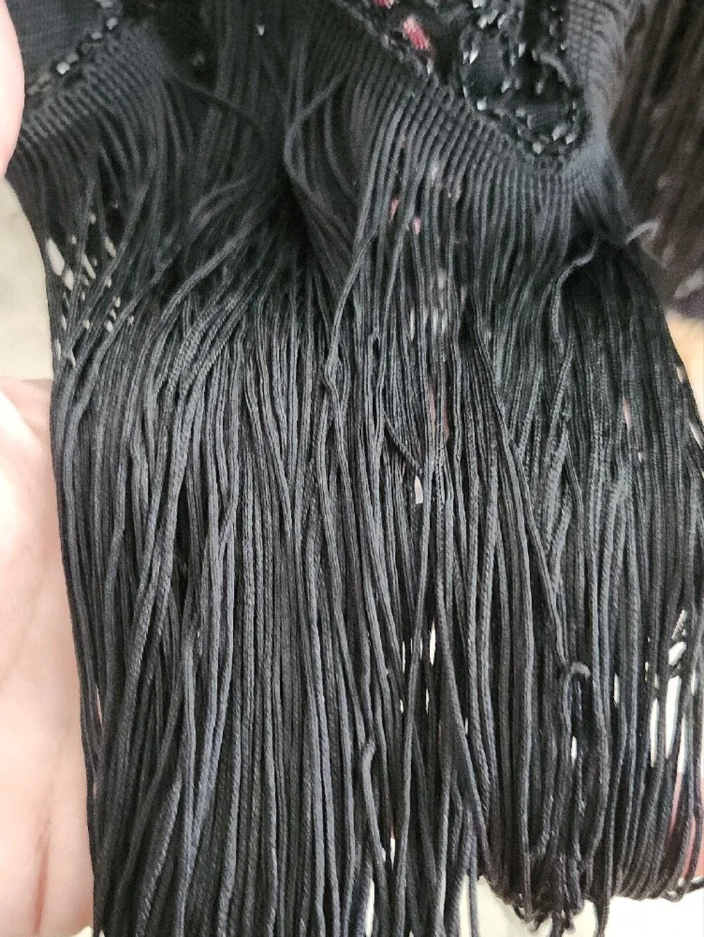 1920s Flapper Black Beaded Fringe High-Low Dress